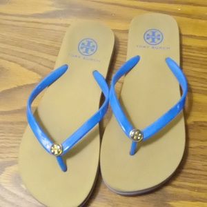 Blue Tory Burch flip flops sz 7